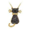  yellow gold over silver black diamond accent cat necklace today $ 24 