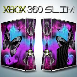 Xbox 360 SLIM Skin   PURPLE BUTTERFLY DREAMS  