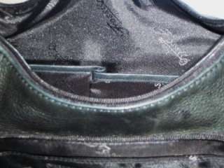 FOSSIL Soft Supple Black Pebbled Leather Organizer Shoulder Bag 