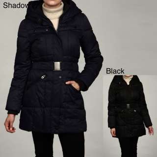 Buffalo Womens Stand Collar Belted Hooded Coat FINAL SALE  Overstock 