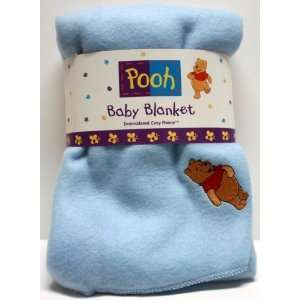    Disney Pooh Fleece Baby Blanket Throw with Embroidery: Baby
