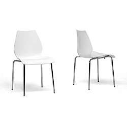 Overlea White Plastic Modern Dining Chairs (Set of 2)  Overstock