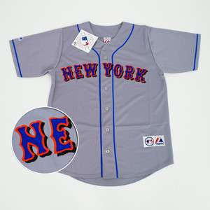 New york Mets Majestic SEWN Mens jersey Large gray NWT  