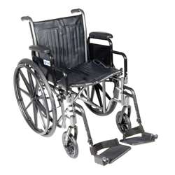   Wheelchair with Detachable Desk Arms and Footrests  