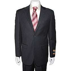Bertolini Mens Grey Wool/ Silk Pinstripe Suit  