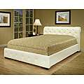 Castela Soft White Faux Leather King Sleigh Bed  Overstock