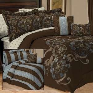 Cinnabar Brown Reversible 10 Piece Comforter Set  ALL 