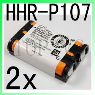 2x Cordless Phone Battery for Panasonic HHR P107 KX TG6022 KX TGA300 