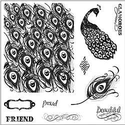 Fiskars Plumage 8x8 inch Background Clear Stamp Sheet  