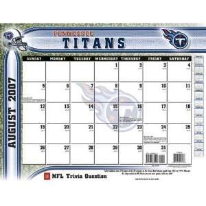  Tennessee Titans 2007 08 22 x 17 Academic Desk Calendar 
