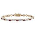 Gold over Silver Ruby and Diamond Accent Bracelet