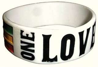 BOB MARLEY Silicone Wristband One Love Licensed Rubber Bracelet NEW 