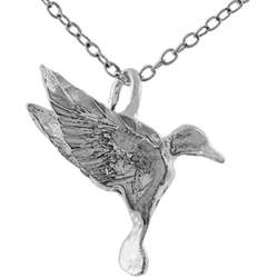 Sterling Silver Small Humming Bird Necklace  