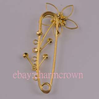 10pcs Gold Plated Crystal Brooches CB6259 Free Shipping  