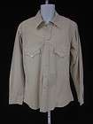 PAPER DENIM & CLOTH Mens Beige Long Sleeve Snap Button Down Shirt Top 