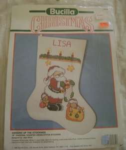 Bucilla Hanging Santa Stockings Cross Stitch Kit NEW  