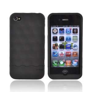  BLACK For Hard Candy Bubble iPhone 4 Rubber Hard Case 