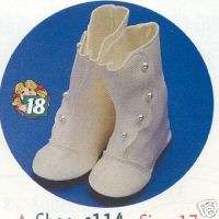 doll shoes, S114 High button Boot size 7=1 9/16  