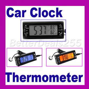 LCD 12V Digital Alarm Clock Car Thermometer Temperature  