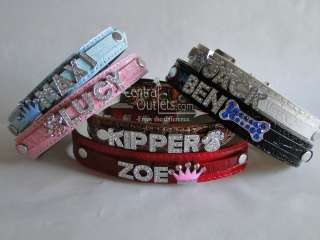 Personalized Dog Cat Pet Collar With Name   Croc Texture XS, S, M, L 