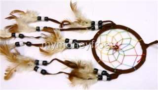   Hanging Natural Real Feather Dream Catcher Decor Traditional #D  