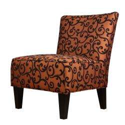 Hali Armless Orange/ Brown Chair  