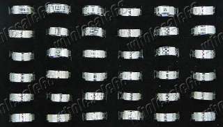   mix lots 50pcs fashion silver tone charms stainless steel rings high Q