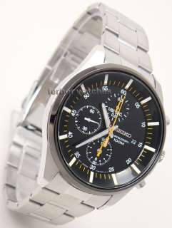   CHRONOGRAPH DATE BLACK FACE STAINLESS STEEL BAND 100m SNDC85P1 SNDC85