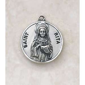  Sterling Silver St. Rita with 18 Chain. Jewelry