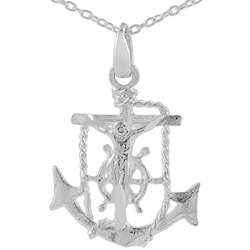 Sterling Silver Anchor/ Jesus/ Cross Necklace  