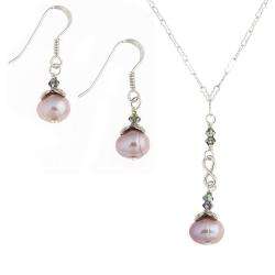 Misha Curtis Silver and Pearl Pendant Jewelry Set  