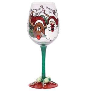  Pack of 4 Tuscan Winery Charmbiance Christmas Wine Glasses 