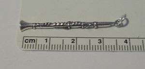Sterling Silver Large Clarinet Musical Instrument Charm  