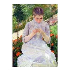  Mary Cassatt   Young Woman Sewing In The Garden Canvas 