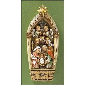  Christmas Woodgrain Woodcut Nativity Wall or Table Plaque 