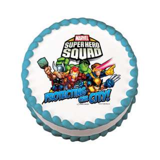 Custom SUPER HERO SQUAD Theme Edible Cake Topper Image  