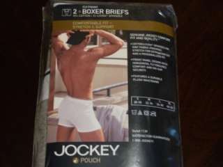 Jockey Fly Front Pouch Boxer Brief 2pk Mens Gray M L XL  