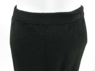ST. JOHN Black Beaded Santana Knit Cardigan Skirt Sz 8  