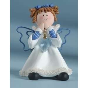   12 Clay Little Angel Of Grace Figures W/ Heart Charm