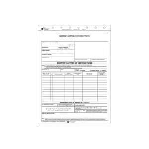 Shippers Letter of Instructions, Snap Out, 6 Part Forms 