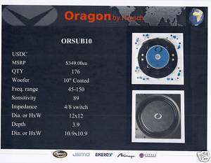 Oragon by Klipsch In Wall Stero Speakers ORSUB10 New  