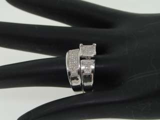   FINISH PAVE DIAMOND BRIDAL ENGAGEMENT 2 RING WEDDING DUO SET  
