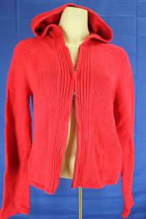 American Eagle Red Hooded Zip Up Sweater Medium Jrs  