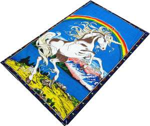 Unicorn and Rainbow 100% Cotton Wall hanger / Tapestry Brand New 