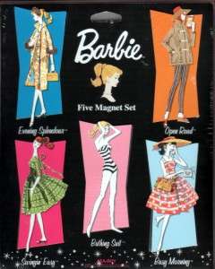 Barbie Retro Vintage Fashions Diecut Magnets Brand New  