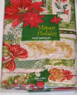 Christmas Holiday Winter Vinyl Tablecloth 12 Styles! 2 Sizes! U Pick 