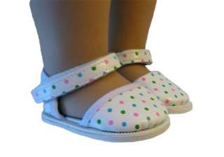 Doll Clothes Pastel Polka Dot Shoes Fit American Girl  