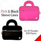 Pink & Black Sleeve Case Cover Bags for 10 Portable DVD Players