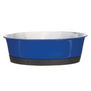   Stainless Steel Pet Bowl with Rubber Base, 9 Ounce, Blue