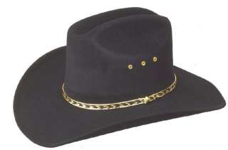 BLACK FELT COWBOY CATTLEMAN HAT   LINED   New   Size 7 3/4   62 cm 
